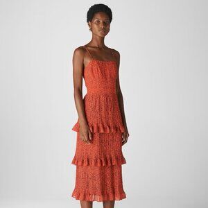 Whistles Mini Leopard Pleated Dress